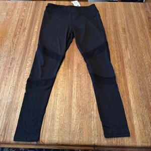 NWT My Amelia James Black Moto Mesh High Waist Leggings Size XL